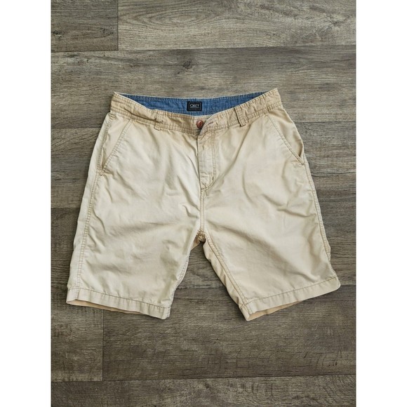 OBEY Khaki Button Shorts Size 34 - Picture 1 of 4